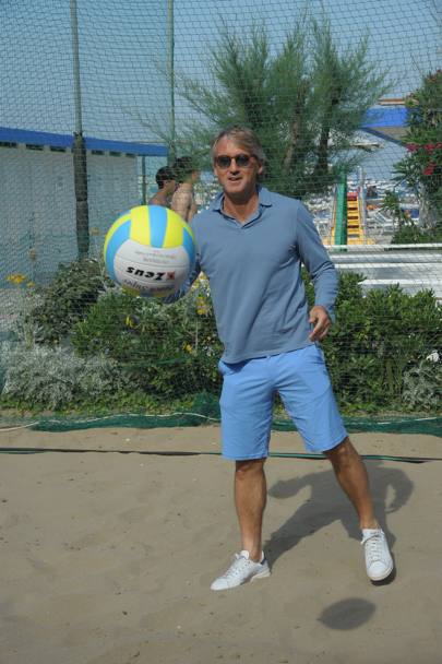 Roberto Mancini sulla spiaggia